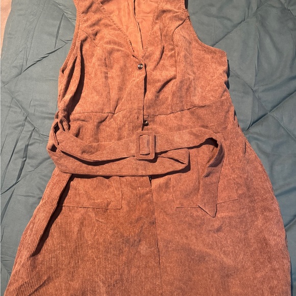 Brown Corduroy Button-Down Dress - Picture 2 of 2